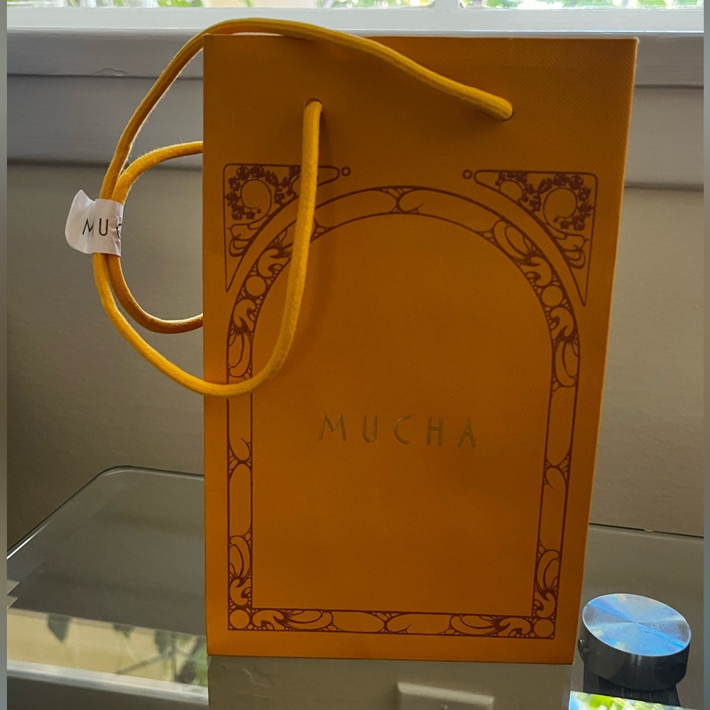 Alphonse Mucha Yellow Mini Shopper Bag Art Nouveau Style